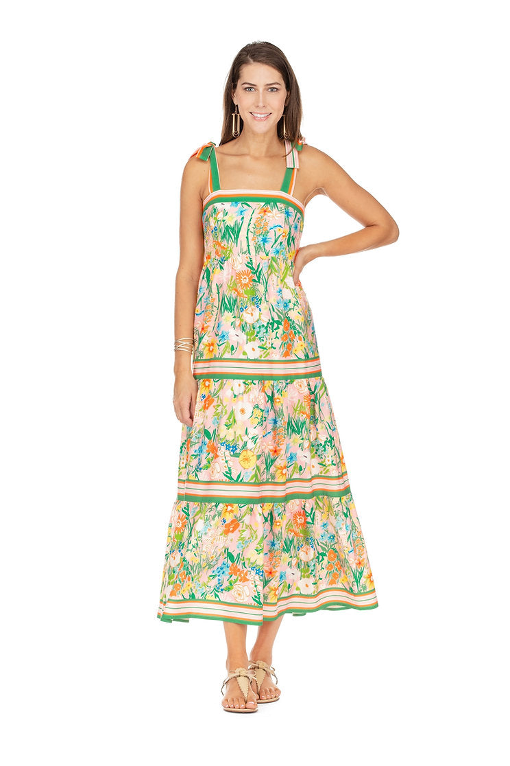 Jade Tiered Maxi Dress - Garden Border