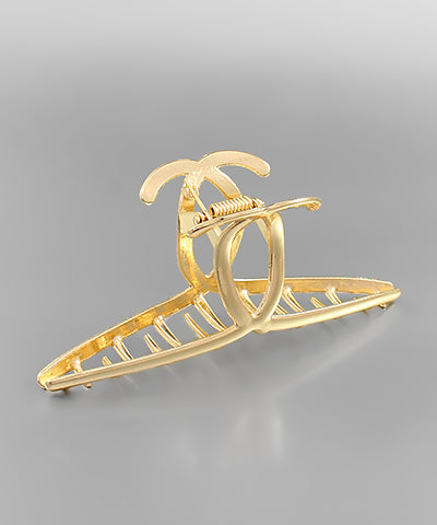 Large Bamboo Hair Claw - Gold