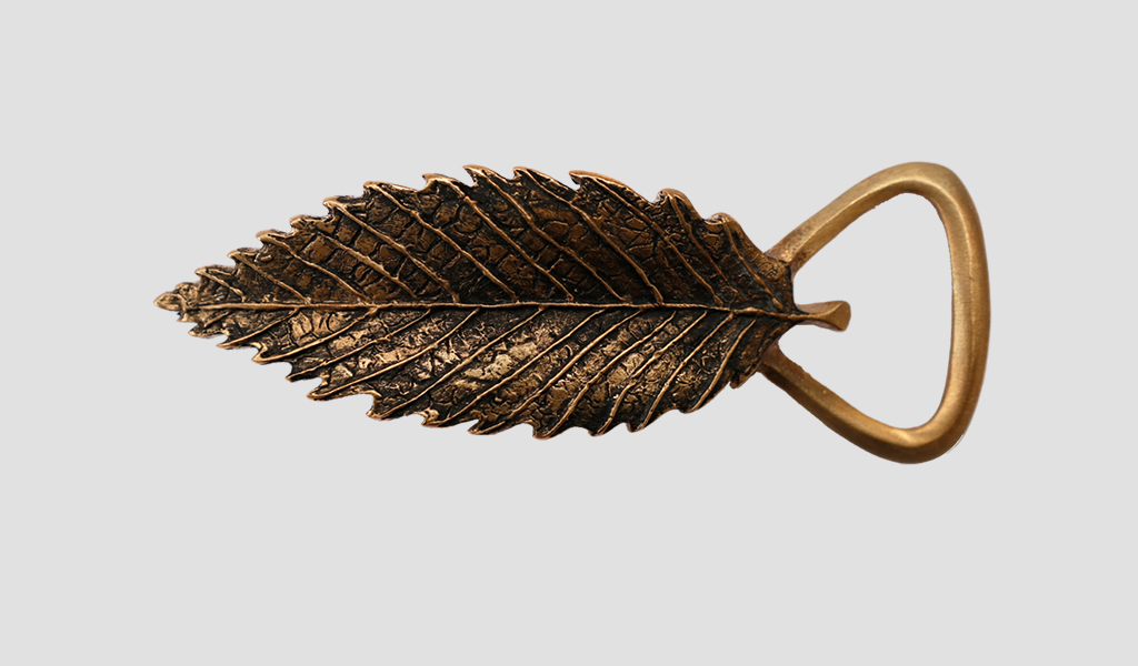 Hook N Hide American Chestnut Leaf Belt Buckle - Matte Finish
