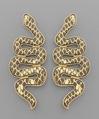 Load image into Gallery viewer, Leather Snake Earrings

