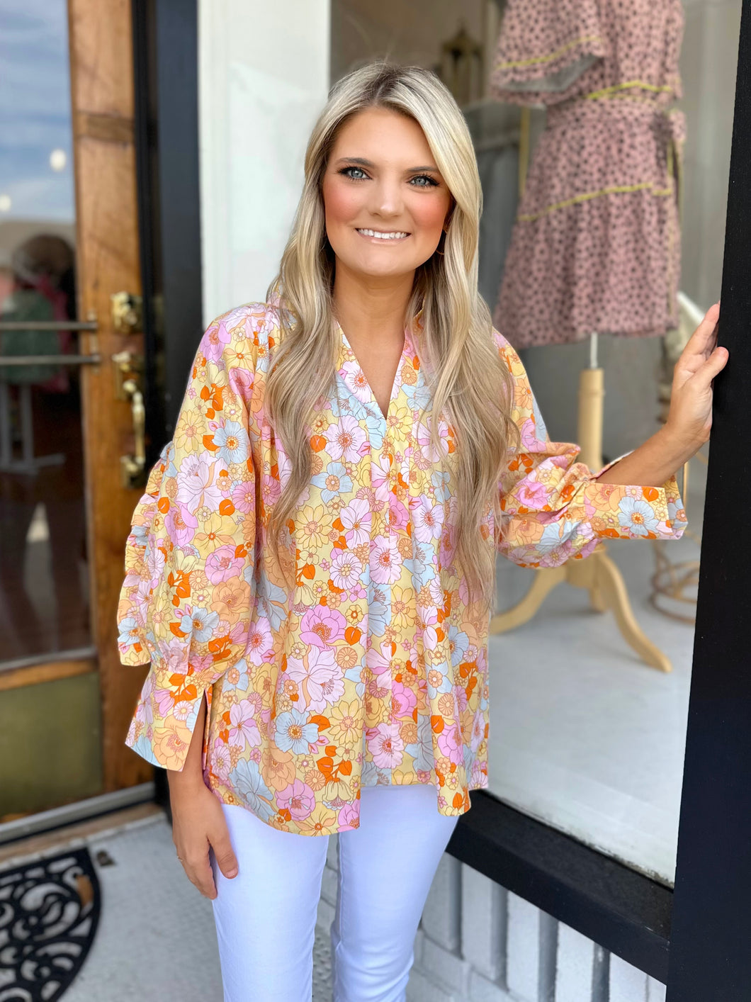 Karlie London Poplin Top - Floral