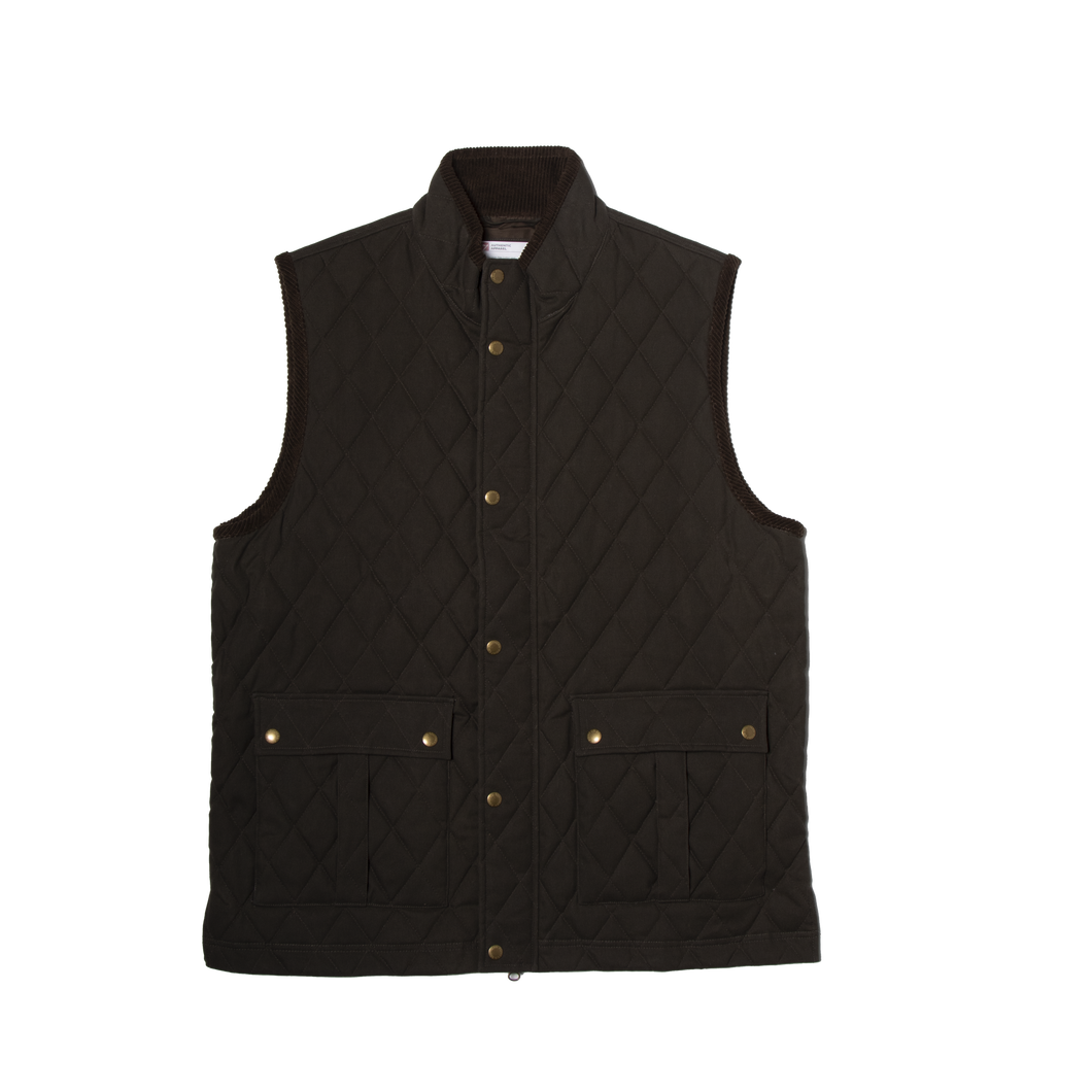 Southern Point Heritage Wax Cotton Vest - Pine