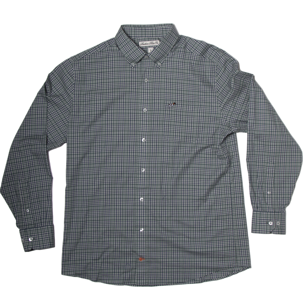 Southern Point Hadley Stretch Button Up - Pine Needle Plaid
