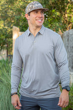 Load image into Gallery viewer, Burlebo Long Sleeve Performance Polo - Heather Grey

