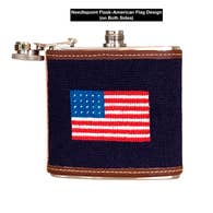 Needle Point Flask - American Flag (both sides)