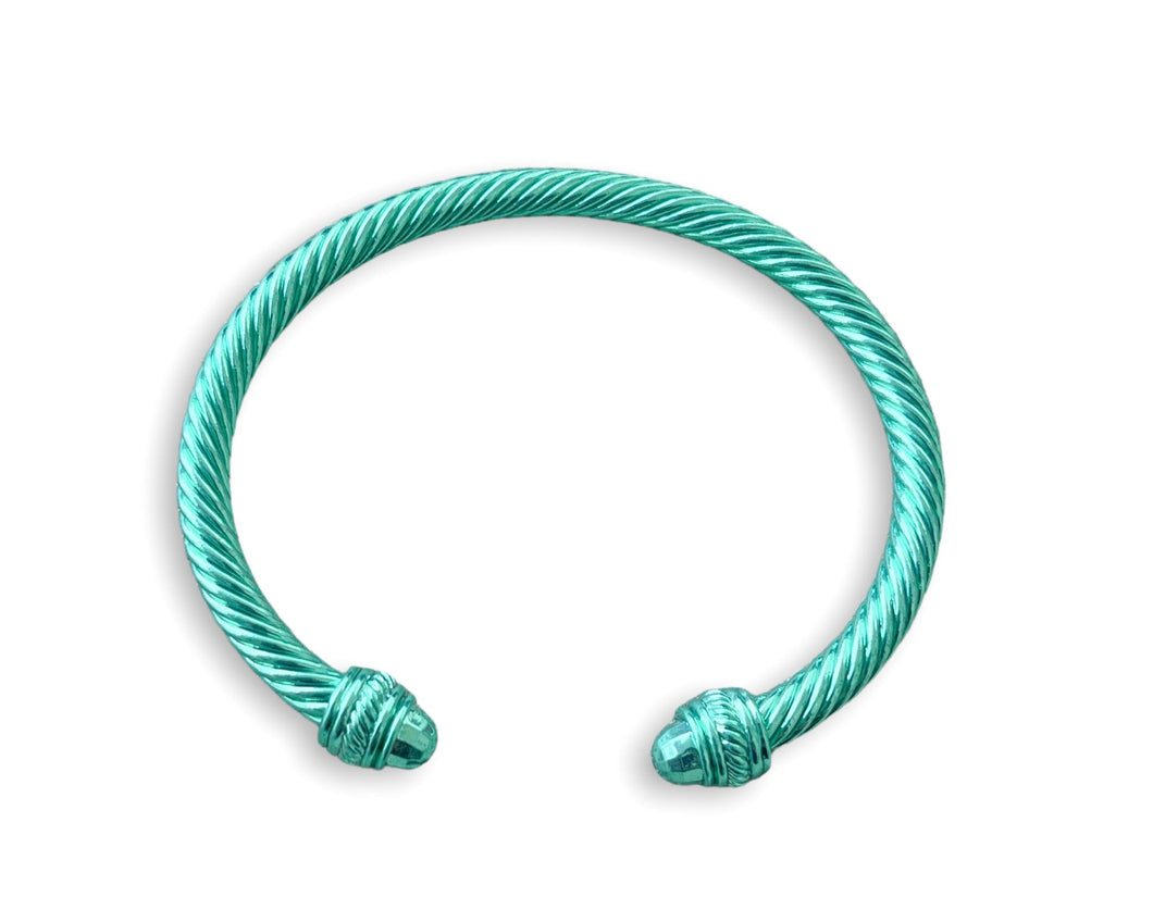 Bracelet Cuff Metallic Turquoise