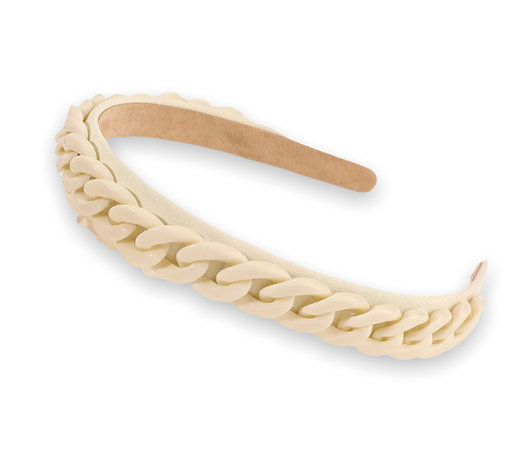 Thin Chain Cream Headband