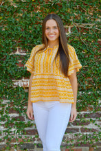 Load image into Gallery viewer, JoyJoy Ruffled Pleasant Blouse - Gold
