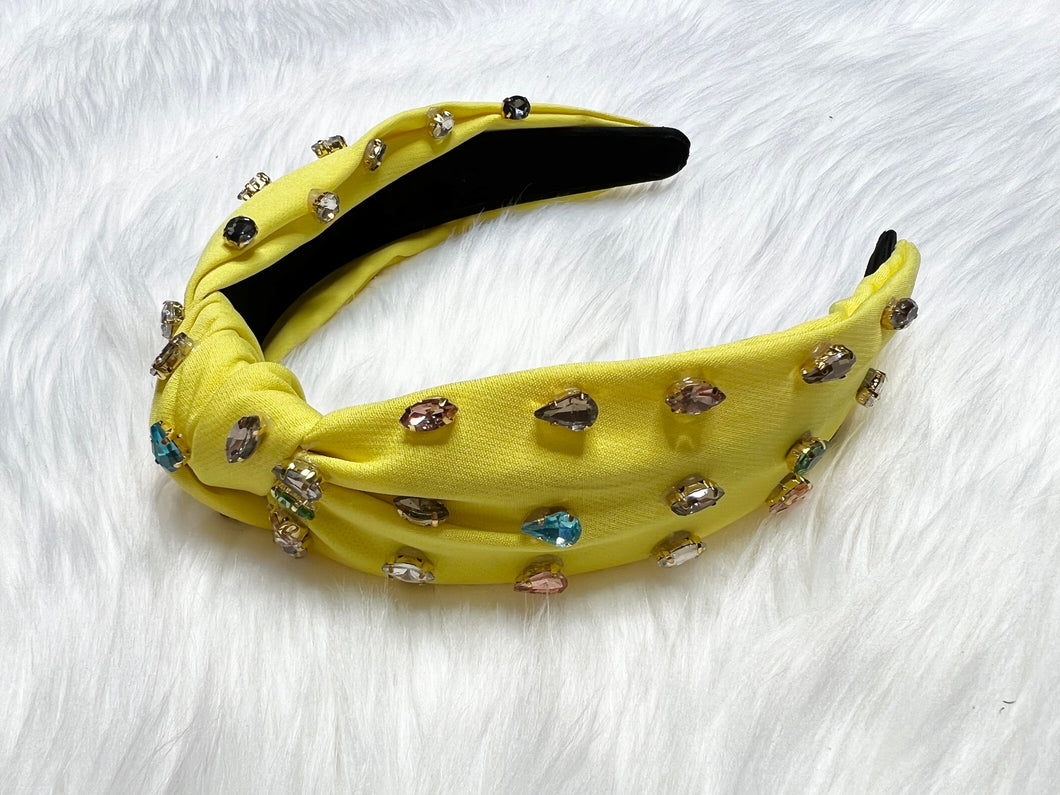 Colorful Crystal Headband - Lime